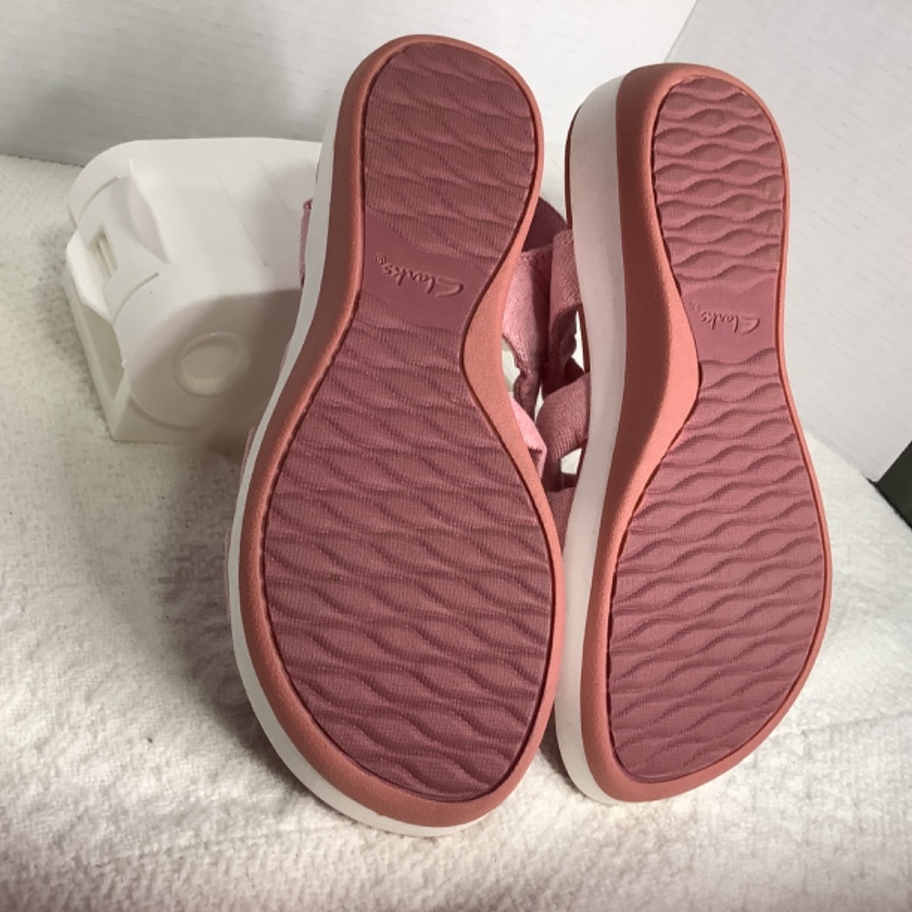 EUC Clarks Cloudsteppers cushion soft rose/pink sandals - Picture 8 of 12